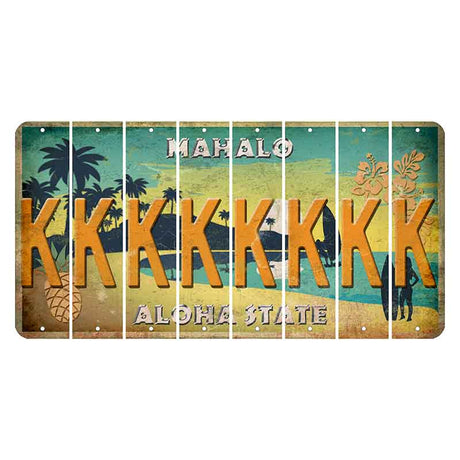 Hawaii Pineapple Cut License Plate Strips (Set of 8) K