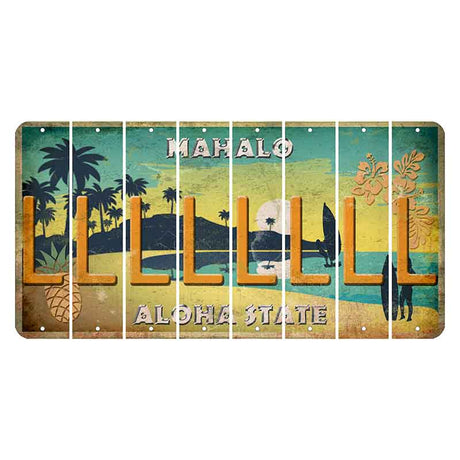 Hawaii Pineapple Cut License Plate Strips (Set of 8) L
