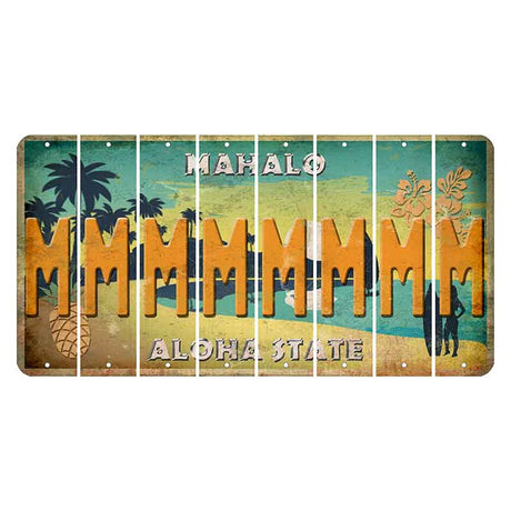 Hawaii Pineapple Cut License Plate Strips (Set of 8) M