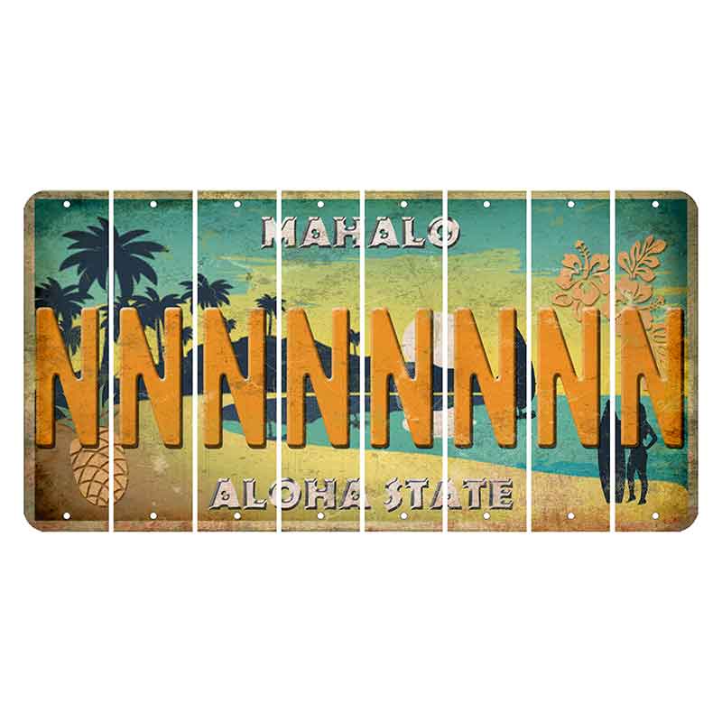 Hawaii Pineapple Cut License Plate Strips (Set of 8) N