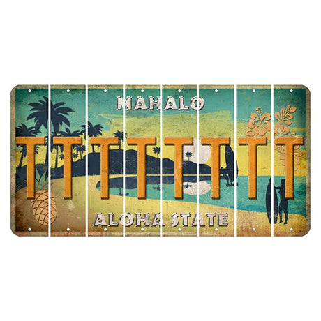 Hawaii Pineapple Cut License Plate Strips (Set of 8) T