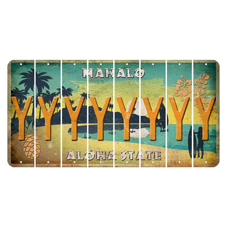 Hawaii Pineapple Cut License Plate Strips (Set of 8) Y