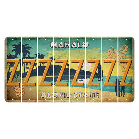 Hawaii Pineapple Cut License Plate Strips (Set of 8) Z