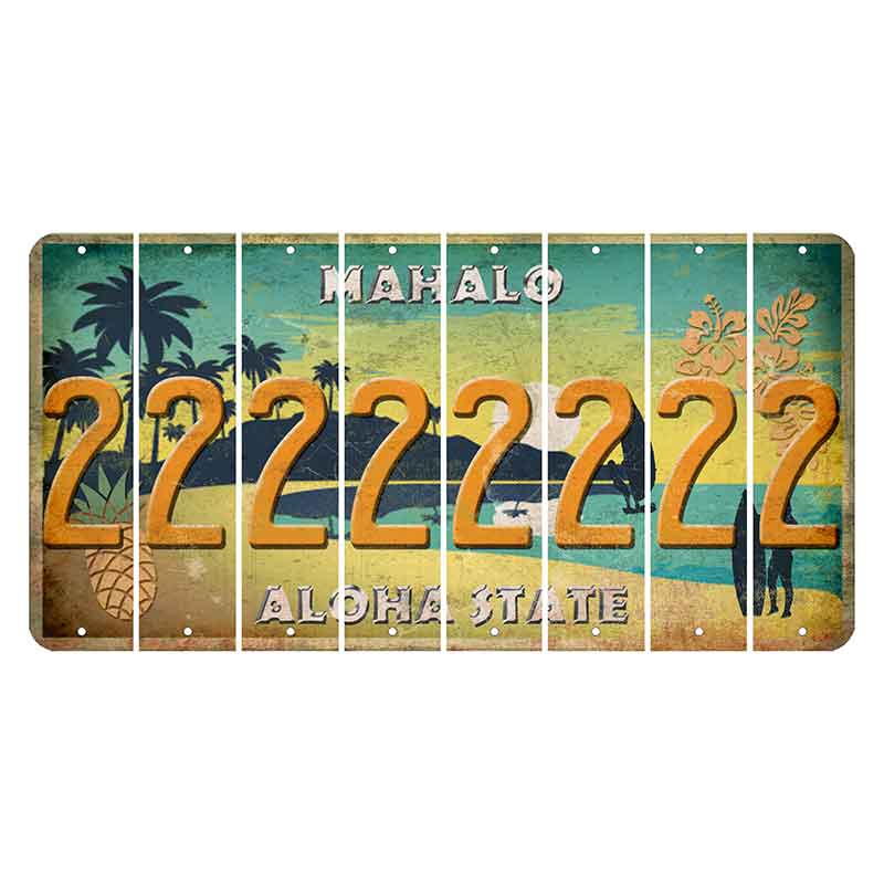 Hawaii Pineapple Cut License Plate Strips (Set of 8) 2