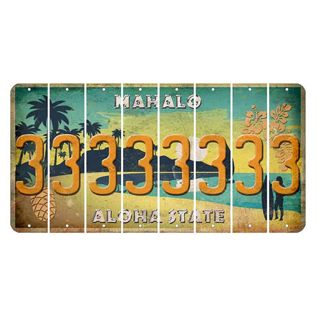 Hawaii Pineapple Cut License Plate Strips (Set of 8) 3