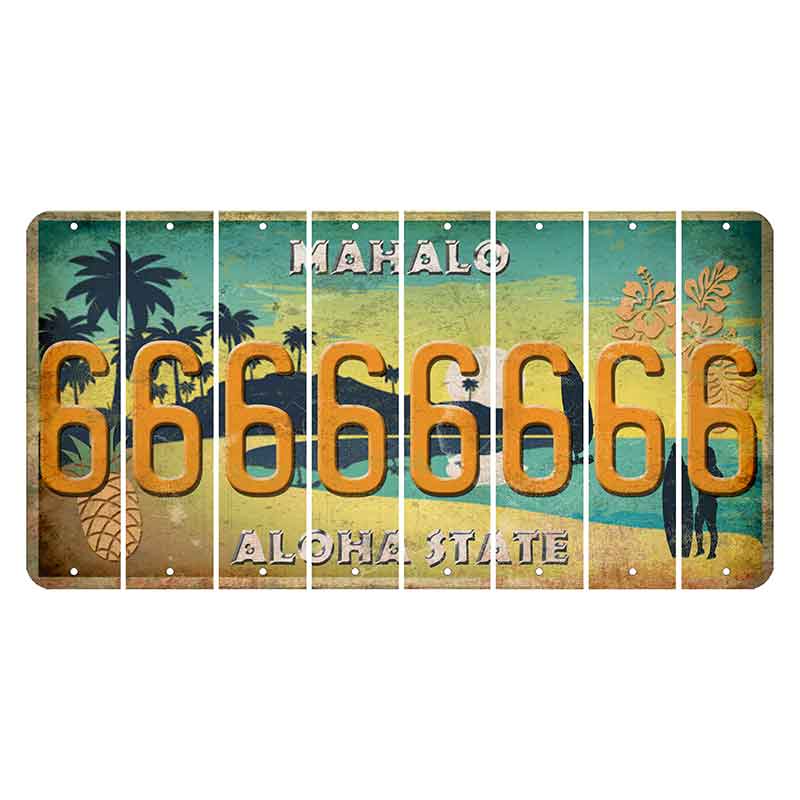 Hawaii Pineapple Cut License Plate Strips (Set of 8) 6