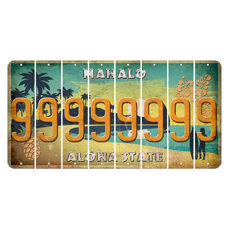 Hawaii Pineapple Cut License Plate Strips (Set of 8) 9