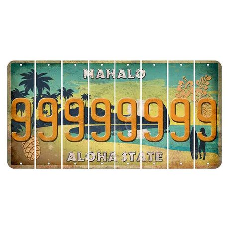 Hawaii Pineapple Cut License Plate Strips (Set of 8) 9