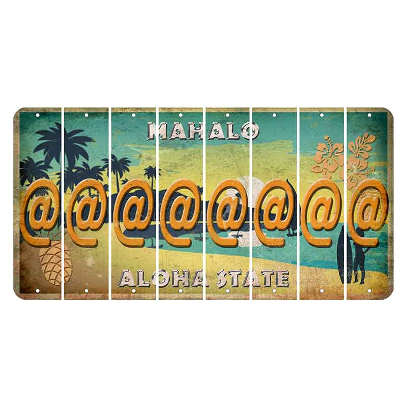 Hawaii Pineapple Cut License Plate Strips (Set of 8) At Sign