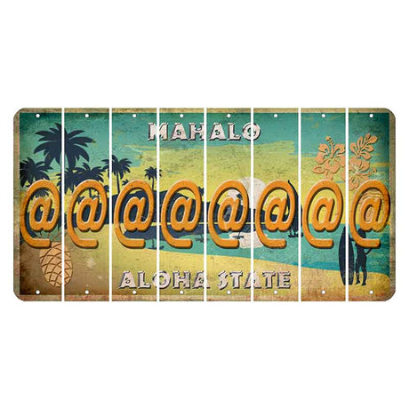 Hawaii Pineapple Cut License Plate Strips (Set of 8) At Sign