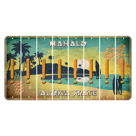 Hawaii Pineapple Cut License Plate Strips (Set of 8) Exclamation Point