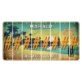 Hawaii Pineapple Cut License Plate Strips (Set of 8) Hashtag