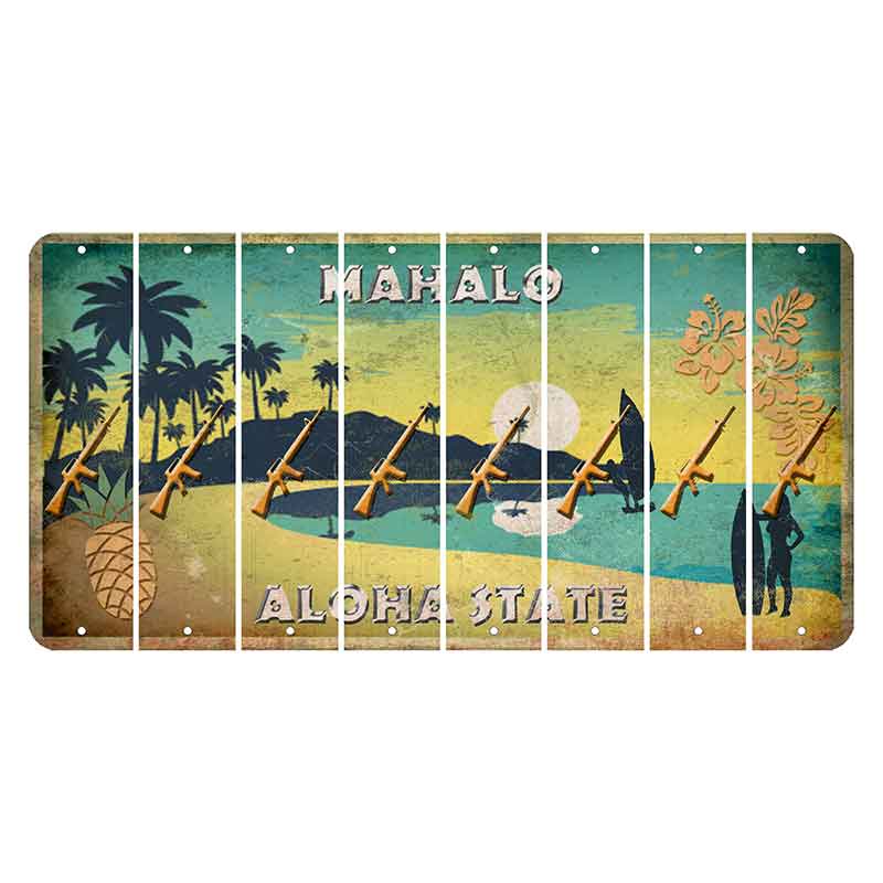 Hawaii Pineapple Cut License Plate Strips (Set of 8) Rifle