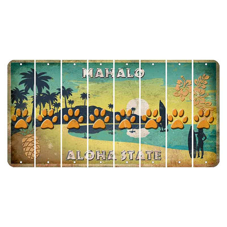 Hawaii Pineapple Cut License Plate Strips (Set of 8) Dog Paw