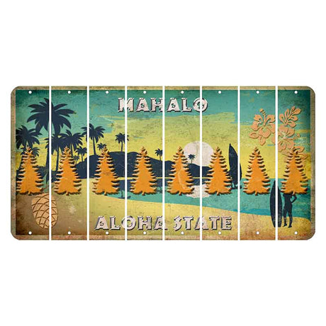 Hawaii Pineapple Cut License Plate Strips (Set of 8) Pine Tree