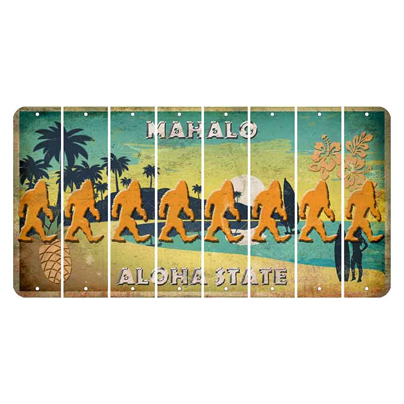 Hawaii Pineapple Cut License Plate Strips (Set of 8) Bigfoot