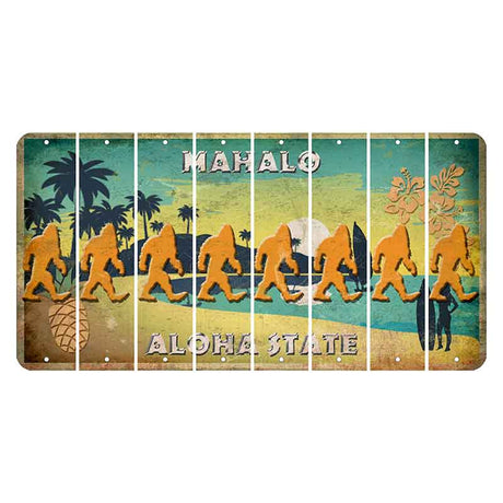 Hawaii Pineapple Cut License Plate Strips (Set of 8) Bigfoot