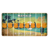 Hawaii Pineapple Cut License Plate Strips (Set of 8) Police Badge