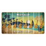 Hawaii Pineapple Cut License Plate Strips (Set of 8) Guitar