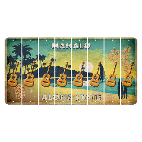 Hawaii Pineapple Cut License Plate Strips (Set of 8) Guitar