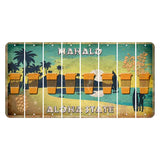 Hawaii Pineapple Cut License Plate Strips (Set of 8) Latte