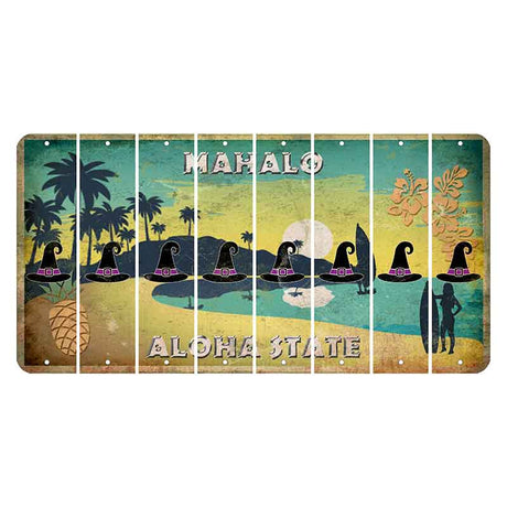 Hawaii Pineapple Cut License Plate Strips (Set of 8) Witches Hat