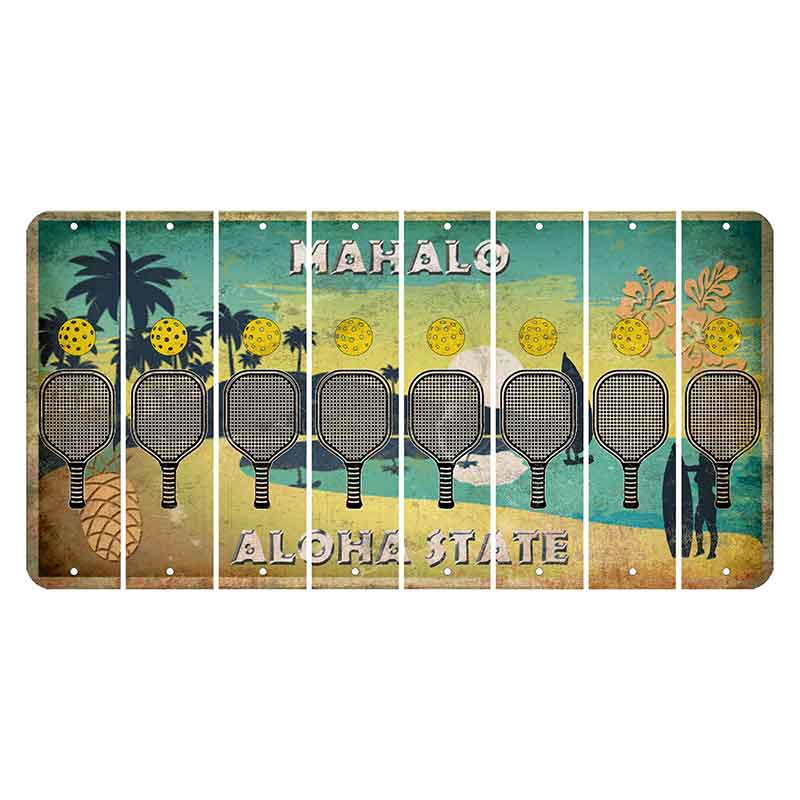 Hawaii Pineapple Cut License Plate Strips (Set of 8) Pickleball