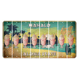 Hawaii Pineapple Cut License Plate Strips (Set of 8) Milkshake