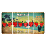 Hawaii Pineapple Cut License Plate Strips (Set of 8) Strawberry