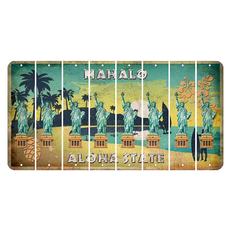 Hawaii Pineapple Cut License Plate Strips (Set of 8) Statue of Liberty