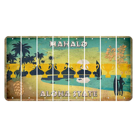 Hawaii Pineapple Cut License Plate Strips (Set of 8) Trophy