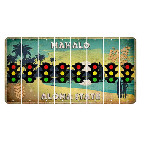 Hawaii Pineapple Cut License Plate Strips (Set of 8) Traffic Light