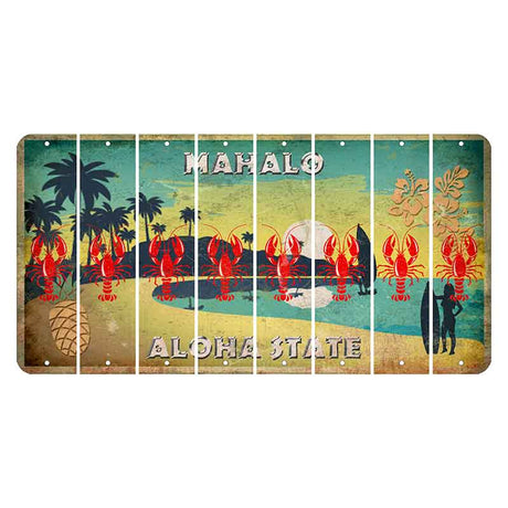 Hawaii Pineapple Cut License Plate Strips (Set of 8) Lobster