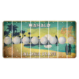 Hawaii Pineapple Cut License Plate Strips (Set of 8) Golfball