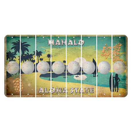 Hawaii Pineapple Cut License Plate Strips (Set of 8) Golfball