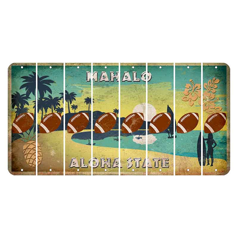 Hawaii Pineapple Cut License Plate Strips (Set of 8) Football