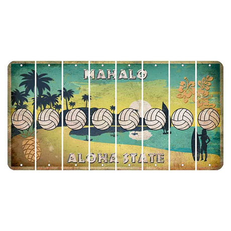 Hawaii Pineapple Cut License Plate Strips (Set of 8) Volleyball