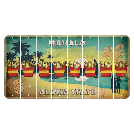 Hawaii Pineapple Cut License Plate Strips (Set of 8) French Fries