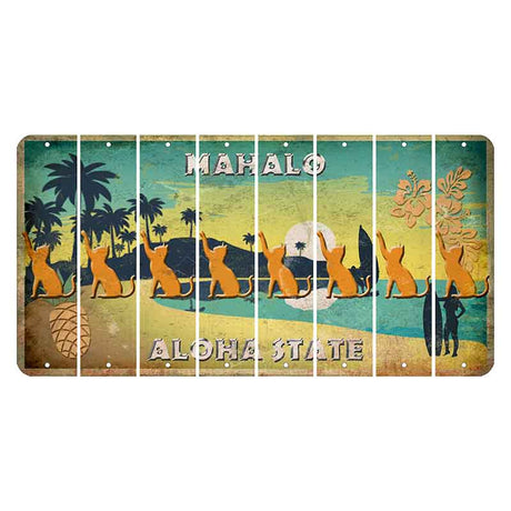 Hawaii Pineapple Cut License Plate Strips (Set of 8) Cat