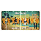 Hawaii Pineapple Cut License Plate Strips (Set of 8) Fireman with Axe