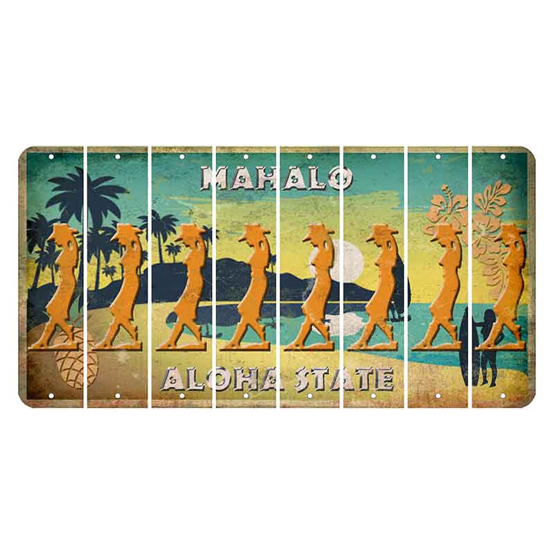 Hawaii Pineapple Cut License Plate Strips (Set of 8) Cowgirl - Leaning