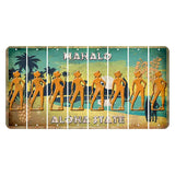 Hawaii Pineapple Cut License Plate Strips (Set of 8) Cowgirl