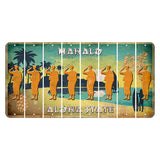 Hawaii Pineapple Cut License Plate Strips (Set of 8) Soldier - Saluting