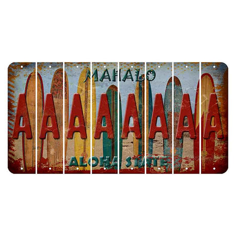 Hawaii Surfboards Cut License Plate Strips (Set of 8) A