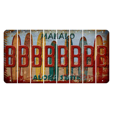 Hawaii Surfboards Cut License Plate Strips (Set of 8) B