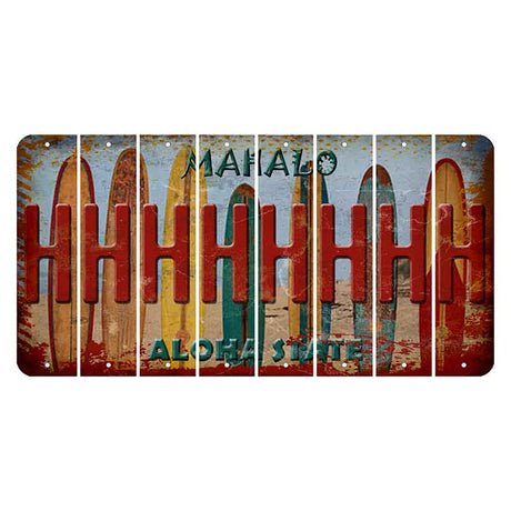 Hawaii Surfboards Cut License Plate Strips (Set of 8) H