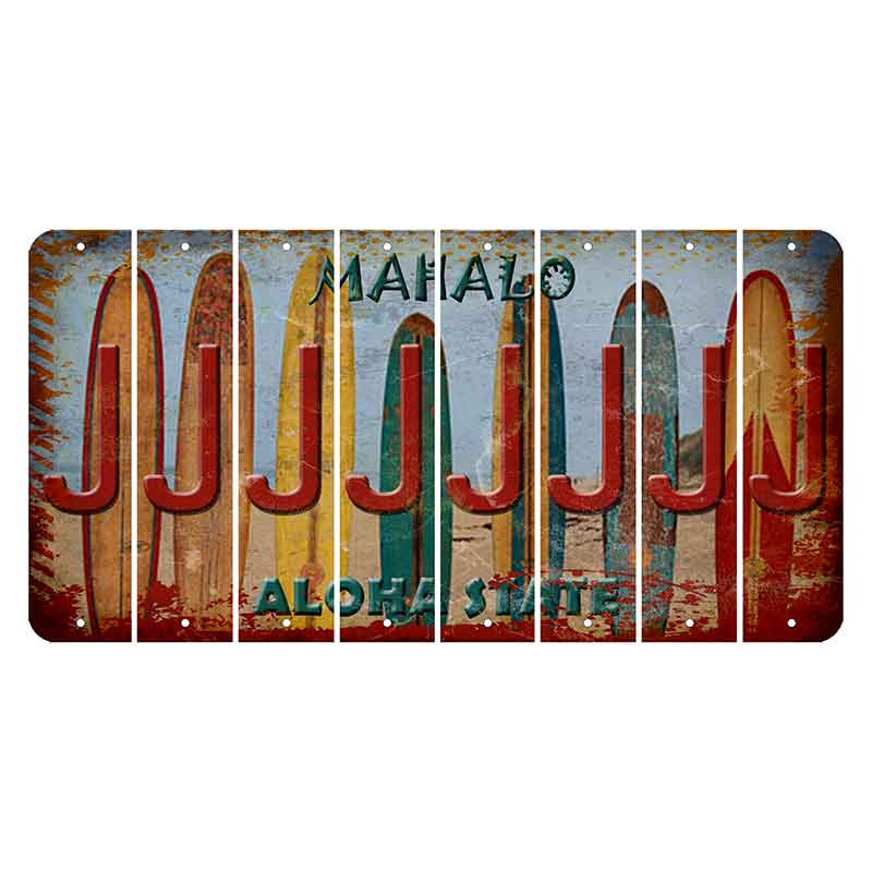 Hawaii Surfboards Cut License Plate Strips (Set of 8) J