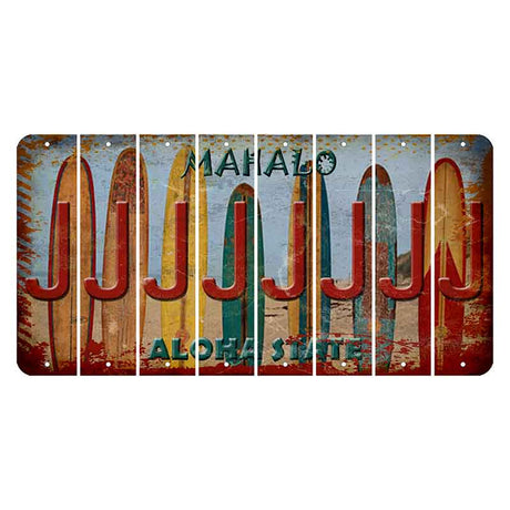 Hawaii Surfboards Cut License Plate Strips (Set of 8) J
