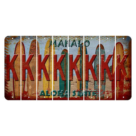 Hawaii Surfboards Cut License Plate Strips (Set of 8) K