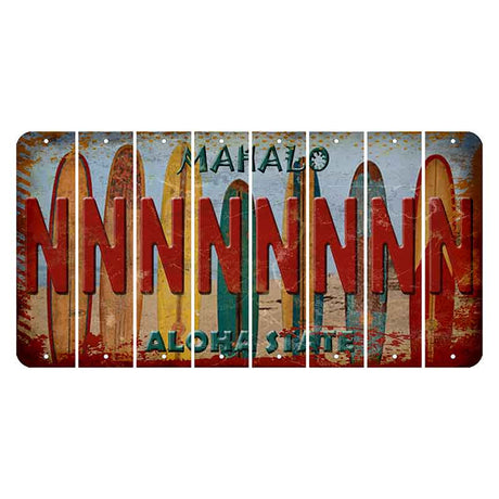Hawaii Surfboards Cut License Plate Strips (Set of 8) N